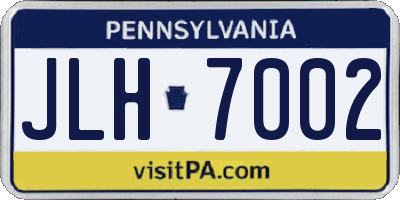PA license plate JLH7002
