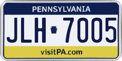 PA license plate JLH7005