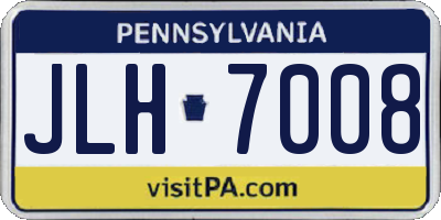 PA license plate JLH7008