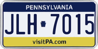 PA license plate JLH7015