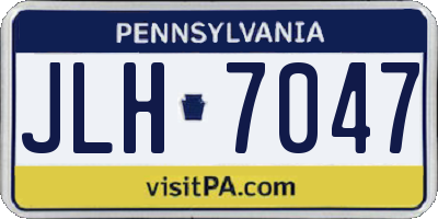 PA license plate JLH7047