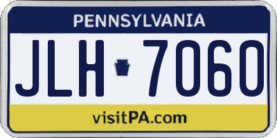 PA license plate JLH7060