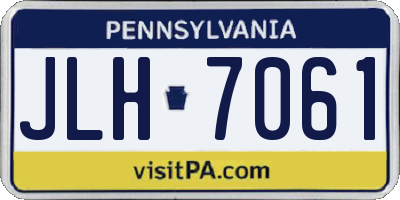 PA license plate JLH7061