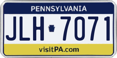 PA license plate JLH7071