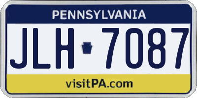 PA license plate JLH7087