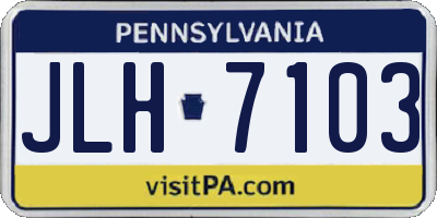 PA license plate JLH7103