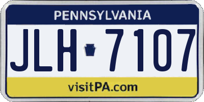PA license plate JLH7107