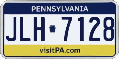 PA license plate JLH7128