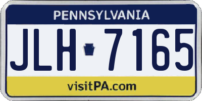 PA license plate JLH7165