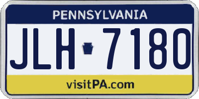 PA license plate JLH7180