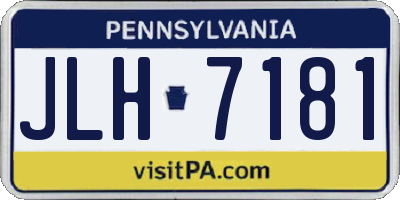 PA license plate JLH7181