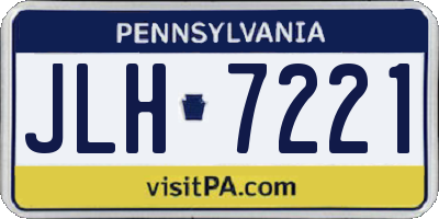 PA license plate JLH7221