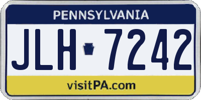PA license plate JLH7242