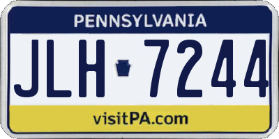 PA license plate JLH7244