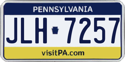 PA license plate JLH7257