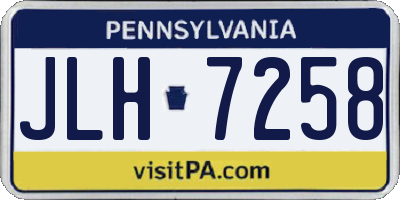 PA license plate JLH7258