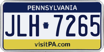PA license plate JLH7265