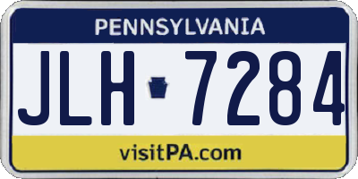 PA license plate JLH7284