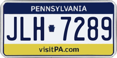 PA license plate JLH7289