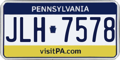 PA license plate JLH7578