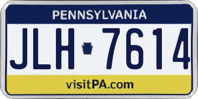 PA license plate JLH7614