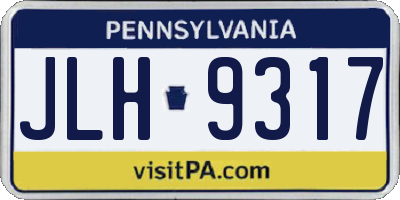 PA license plate JLH9317