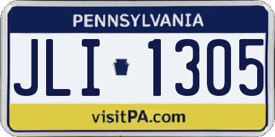 PA license plate JLI1305