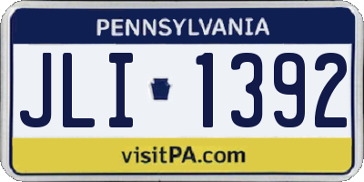 PA license plate JLI1392