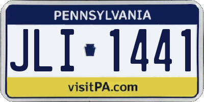 PA license plate JLI1441