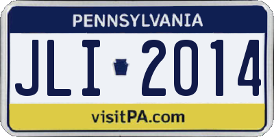 PA license plate JLI2014