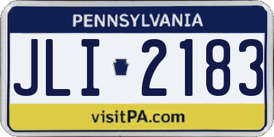 PA license plate JLI2183