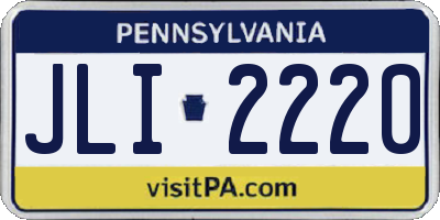 PA license plate JLI2220