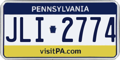 PA license plate JLI2774