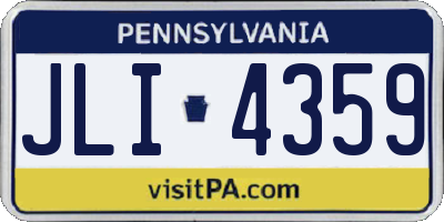 PA license plate JLI4359