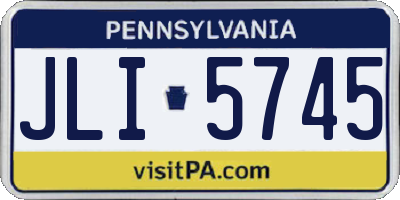 PA license plate JLI5745