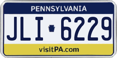 PA license plate JLI6229