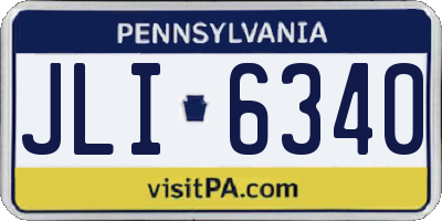PA license plate JLI6340