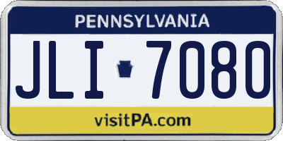 PA license plate JLI7080