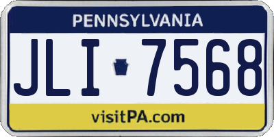 PA license plate JLI7568