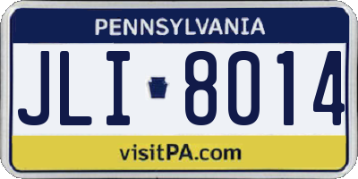PA license plate JLI8014