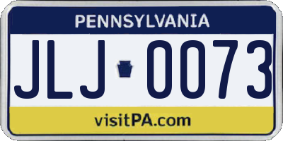 PA license plate JLJ0073