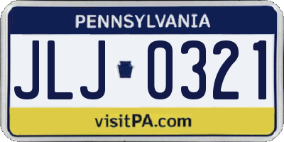 PA license plate JLJ0321