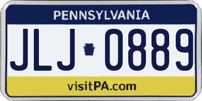 PA license plate JLJ0889