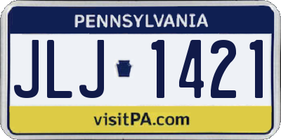 PA license plate JLJ1421