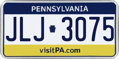 PA license plate JLJ3075