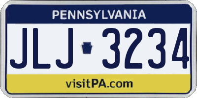 PA license plate JLJ3234