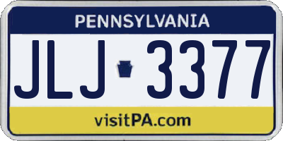 PA license plate JLJ3377