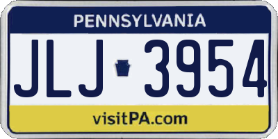 PA license plate JLJ3954