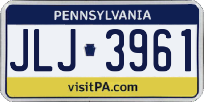 PA license plate JLJ3961