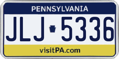 PA license plate JLJ5336